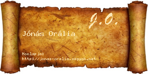 Jónás Orália névjegykártya